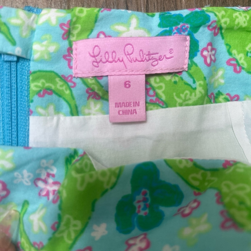 Lilly Pulitzer Alberta Gator Skort Size 6 Blue Green Alligator Golf Tennis - Picture 6 of 7